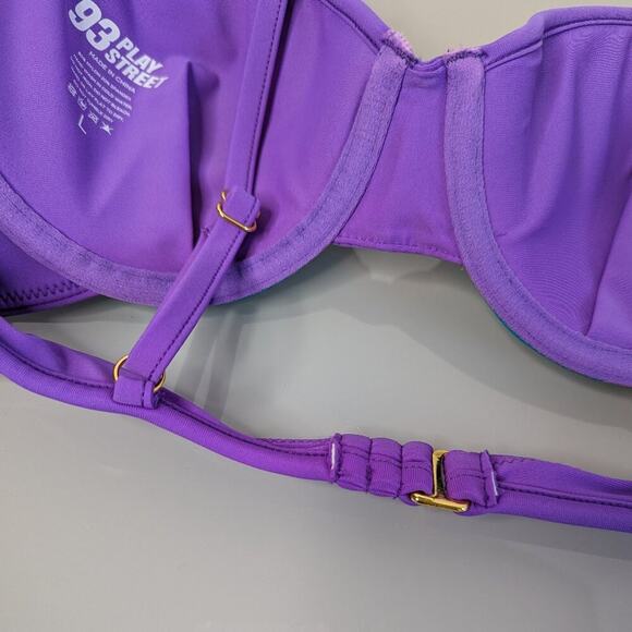 93 Play Street Blue Purple Pink Color Block Chloe Bottom Sadie Bikini Top NWOT - Picture 8 of 9